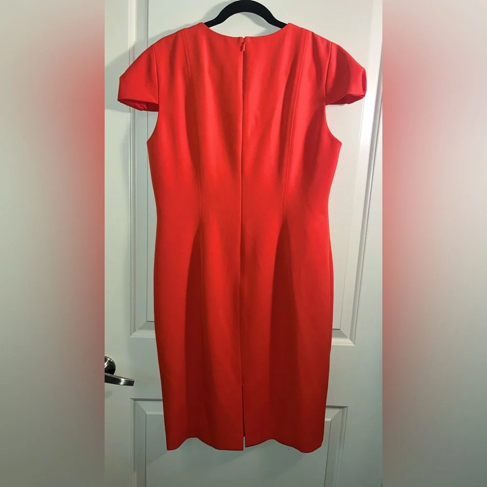 ANTONIO MELANI Red Cap-Sleeve Midi Sheath Dress - Picture 3 of 6